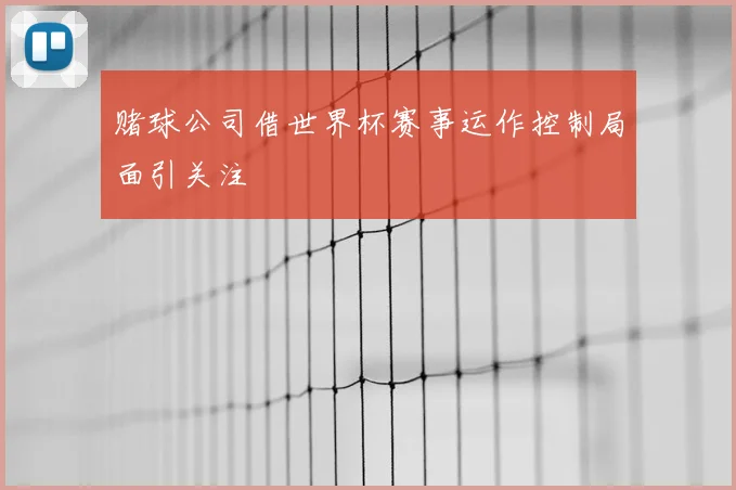 赌球公司借世界杯赛事运作控制局面引关注